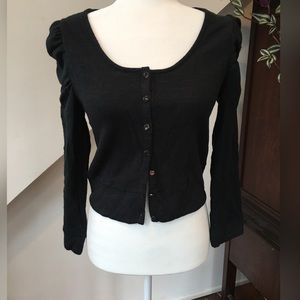 Countess crop cardigan with floral buttons size M